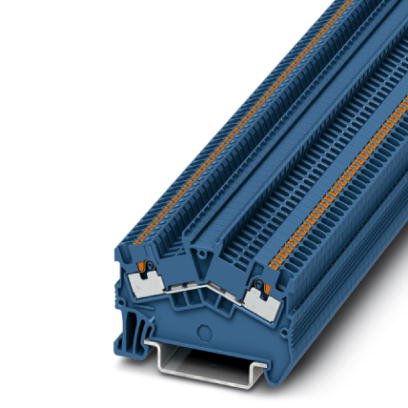 Phoenix Contact Feed-Through - Desk Design Terminal Block; PTS 1.5/S BU; 15A; 600V; 1-Level; #26 - #14; Push-In Connection; Blue